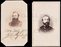 Two cartes-de-visite of Union Officers in Civil War, each signed