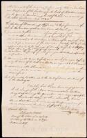 Manuscript Affadavit of Performance of Duties of a customs inspector in Baltimore