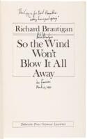 So the Wind Won't Blow it All Away - inscribed uncorrected page proof