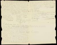 Manuscript copy executed in 1829 of original 1675 deed confirming the conveyance of land from Setauket Indians to European settlers on Long Island