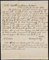 Autograph Letter, signed, presenting a gift of a Jefferson law book to President Andrew Jackson