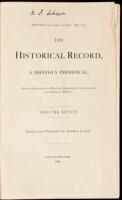 The Historical Record, A Monthly Periodical, Devoted Exclusively to Historical, Biographical, Chronological and Statistical Matters, Volumes 7, 8 & 9