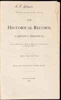 The Historical Record, A Monthly Periodical, Devoted Exclusively to Historical, Biographical, Chronological and Statistical Matters, Volumes 7, 8 & 9