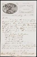 Autograph Letter, signed, on stationery of &ldquo;Photo-Plate Printing Co., Albert-Type Process&rdquo;