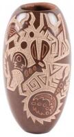 Small vase with carved designs of various desert inhabitants