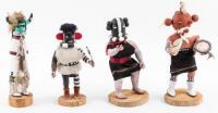 Mud Head Clown, Left-Handed Kachina, and two other unidentified figures
