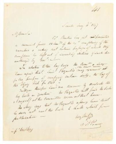 Letter about dissenting junior officers of the famous US Navy Expedition of Pacific exploration