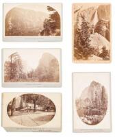 Five cabinet card photographs of Yosemite by Carleton Watkins