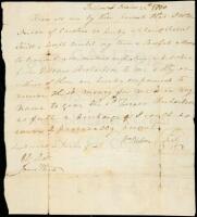 Manuscript Document signed by William Nelson granting power of attorney to Robert Joutt and Joseph Crocket, signed as witnesses by Charles Scott and James Wood