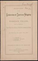 Report on the Restoration of American Shipping in the Foreign Trade, Made to and Adopted by The Pacific Social Science Association - George Davidson's copy