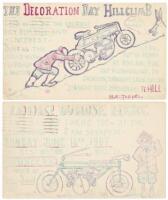 Nine post cards publicizing events of the New York Motorcycle Club - two with Glenn Curtiss