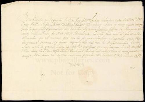 Document signed by Charles II, King of Spain