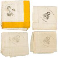 Four silk handkerchiefs with images of Hawaiian Royalty