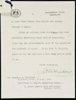 Typed Letter, signed as British Governor of Bengal