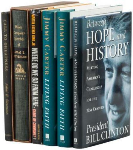 Books signed by Adlai Stevenson, Jimmy Carter, Bill Clinton, and Martin Luther King's secretary