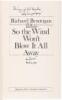 So the Wind Won't Blow it All Away - inscribed uncorrected page proof