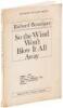 So the Wind Won't Blow it All Away - inscribed uncorrected page proof - 2