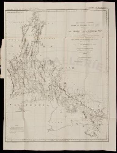 Explorations and Surveys South of the Central Pacific R.R. War Department Preliminary Topographical Map Embracing in Skeleton a Portion Only of the Notes from Surveys