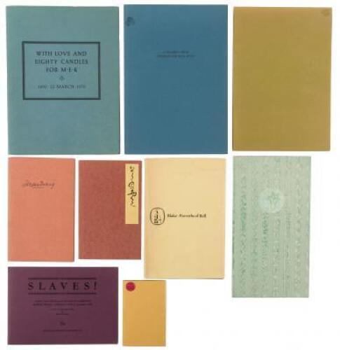 Nine volumes of fine press keepsakes and ephemera