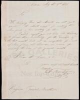 Autograph Letter, signed, regarding tools for warship construction