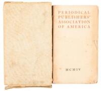 Periodical Publishers' Association of America. First Annual Dinner, Thursday April Seventh, MCMIV. The New Willard, Washington, D.C.