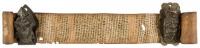 Ethiopian Coptic scroll, hand-written in the Ge&rsquo;ez script, with two gouache paintings