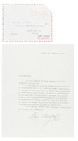Typed letter from Marc Chagall expressing regrets over a missed opportunity