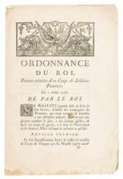 Ordonnance du Roi, portant cr&eacute;ation d'un corps de soldats-pionniers. Du 2 Juillet 1776