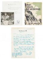 Mud, Mules, and Mountains: Cartoons of the A.E.F. In Italy - inscribed and by cartoonist Reg Manning, with signed letters by Mauldin and Manning.