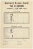 Scorecard for a baseball game between Yale and Harvard