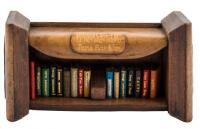 Eighteen micro-miniature books from the Borrower's Press with a custom miniature book case