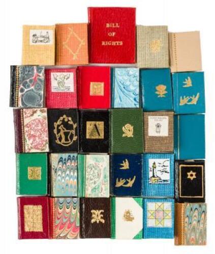 Twenty-nine micro-miniature books from the Borrower's Press