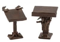 Two bronze lecterns for miniature books