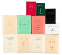 Eleven miniature books from the Junipero Serra Press
