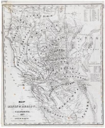 Map of the Mining Region of California 1855. Drawn and Compiled by Geo. H. Baker