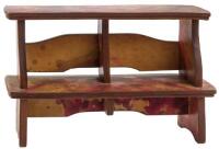Two shelf leather bookcase for miniatures