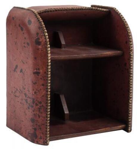 Two leather bookcases for miniatures
