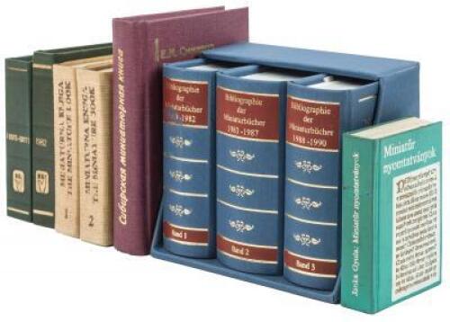 Approximately fifty miniature books about miniature books, mostly European bibliographies