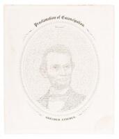 Proclamation of Emancipation - lithographed portrait within the text