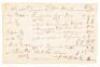 Manuscript receipt/bill for services rendered by Dr. William Van Buren, including an injection to a slave