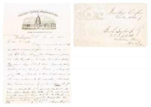 Letter from Schuyler Colfax, Speaker of the House of Representatives and future Vice President, to Mr. L. Sykes, Jr., regarding a letter of introduction