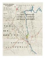 Nevada Arizona California Portion: Blackburn's 1927 map of Southern California, ten counties, showing Boulder Canyon, Colorado River territory...