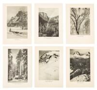 Six Ahwahnee Hotel, Yosemite National Park, menus with Ansel Adams photographs