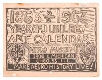 Rare Civil Rights-era Chicago Black Art Calendar in the WPA woodcut style