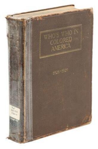 Who's Who in Colored America: a Biographical Dictionary of Notable Living Persons of African Descent in America, 1928-1929