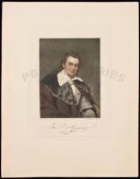 Hand-colored engraved portrait of John J. Audubon after the miniature on ivory by Frederick Cruishank