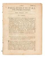 Three issues of Philosophical Transactions with observations and experiments on medicine, zoology, physics, and more