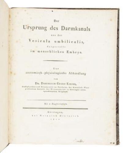 Der Ursprung des Darmkanals aus der Vesicula Umbilicalis, dargestellt im Menschlichen Embryo