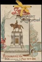 Chromolithographed invitation/announcement of the unveiling of the Robert E. Lee monument in Richmond, VA, May 29, 1890