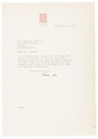 Typed letter discussing the improbability of a sailing expedition